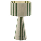 Acacia Handwoven Cotton Thread Striped or Plain Table Lamp in Basil Green