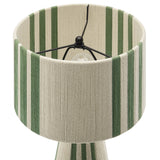Acacia Handwoven Cotton Thread Striped or Plain Table Lamp in Basil Green