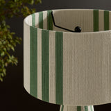 Acacia Handwoven Cotton Thread Striped or Plain Table Lamp in Basil Green