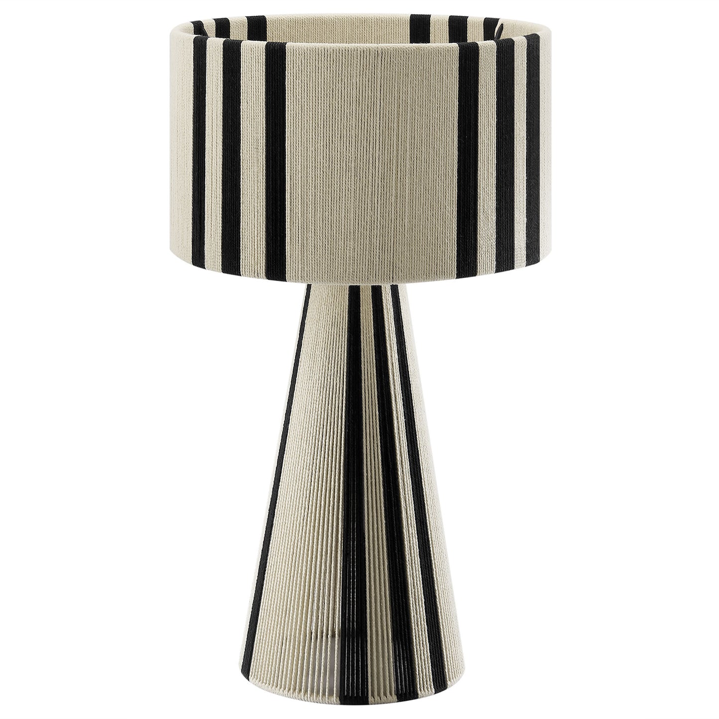 Gia Handwoven Cotton Thread Striped or Plain Table Lamp by Furniture for America