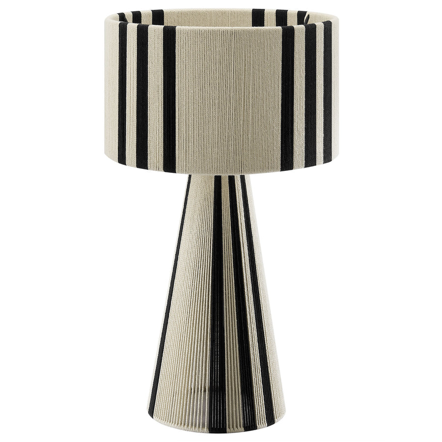 Acacia Handwoven Cotton Thread Striped or Plain Table Lamp in Black