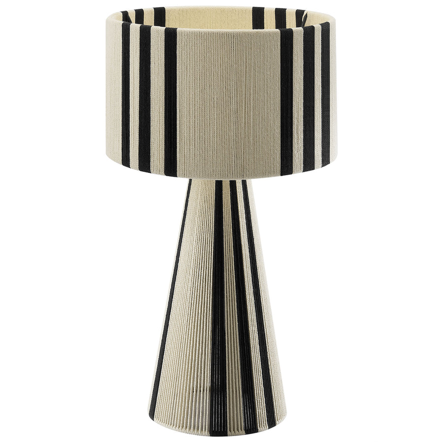 Acacia Handwoven Cotton Thread Striped or Plain Table Lamp in Black