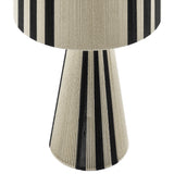 Acacia Handwoven Cotton Thread Striped or Plain Table Lamp in Black