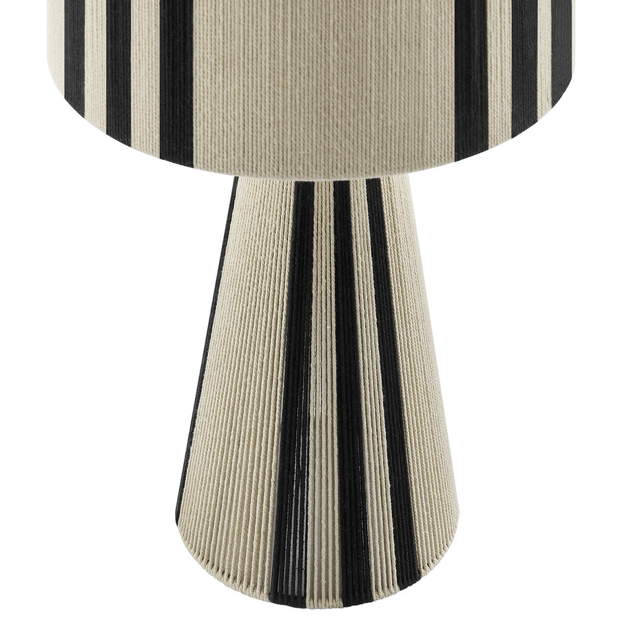 Acacia Handwoven Cotton Thread Striped or Plain Table Lamp in Black