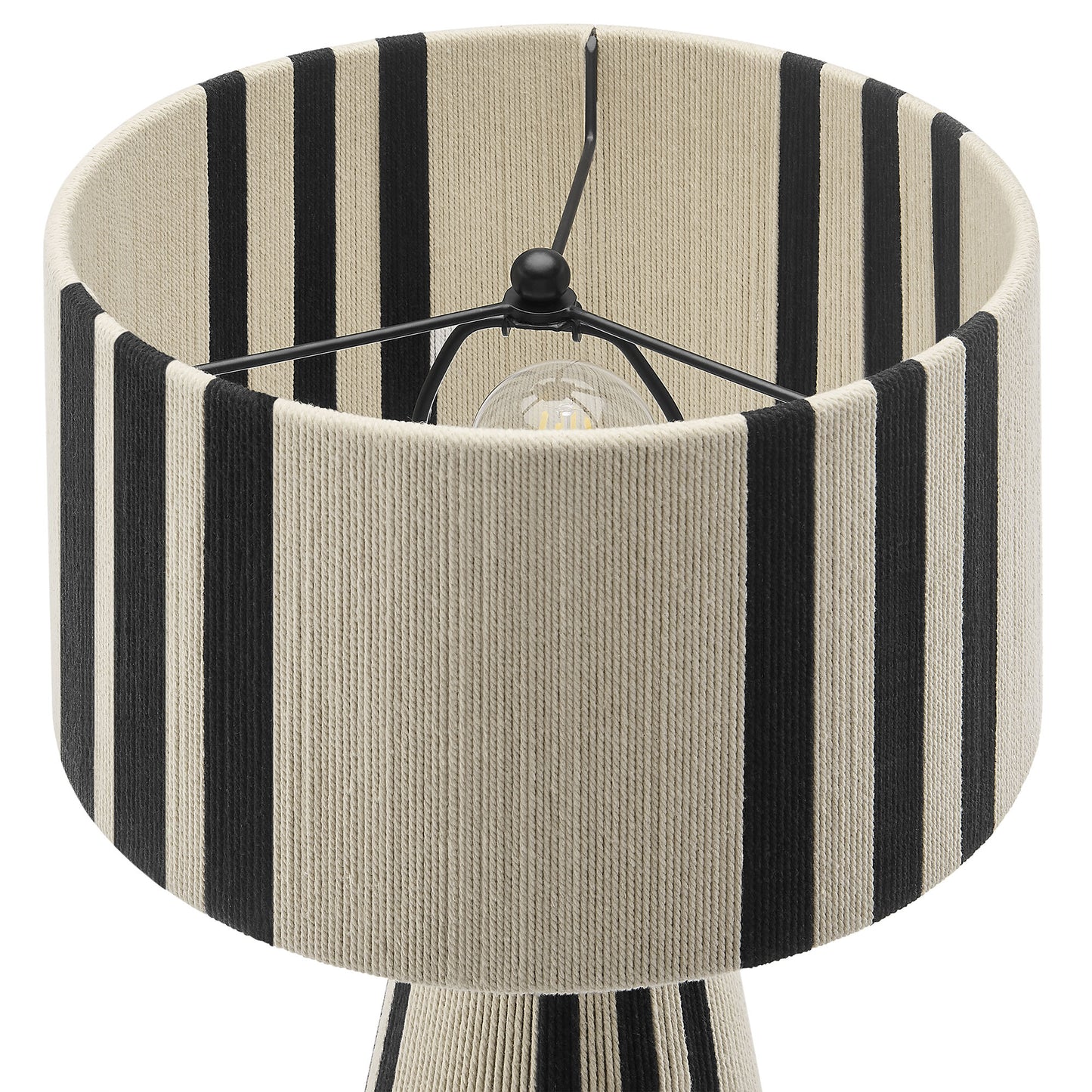 Gia Handwoven Cotton Thread Striped or Plain Table Lamp by Furniture for America