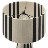 Acacia Handwoven Cotton Thread Striped or Plain Table Lamp in Black