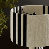 Acacia Handwoven Cotton Thread Striped or Plain Table Lamp in Black