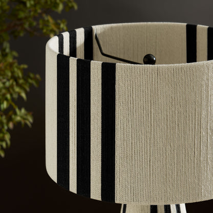 Gia Handwoven Cotton Thread Striped or Plain Table Lamp by Furniture for America