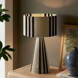 Acacia Handwoven Cotton Thread Striped or Plain Table Lamp in Black
