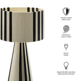Acacia Handwoven Cotton Thread Striped or Plain Table Lamp in Black