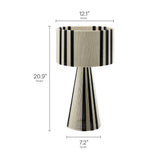 Acacia Handwoven Cotton Thread Striped or Plain Table Lamp in Black