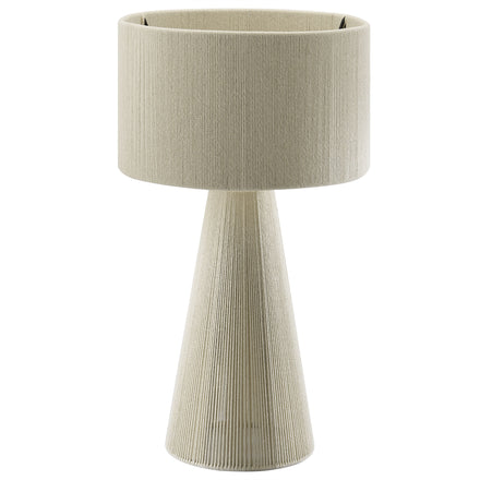 Gia Handwoven Cotton Thread Striped or Plain Table Lamp in Natural