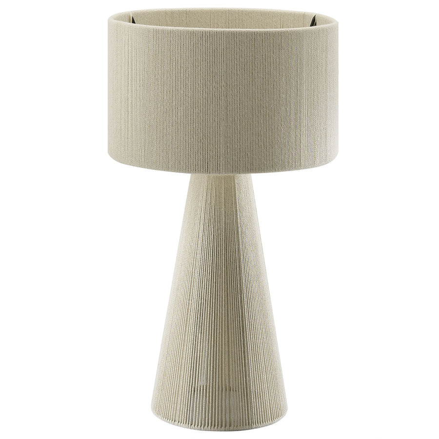 Acacia Handwoven Cotton Thread Striped or Plain Table Lamp in Natural