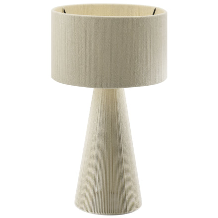 Gia Handwoven Cotton Thread Striped or Plain Table Lamp in Natural