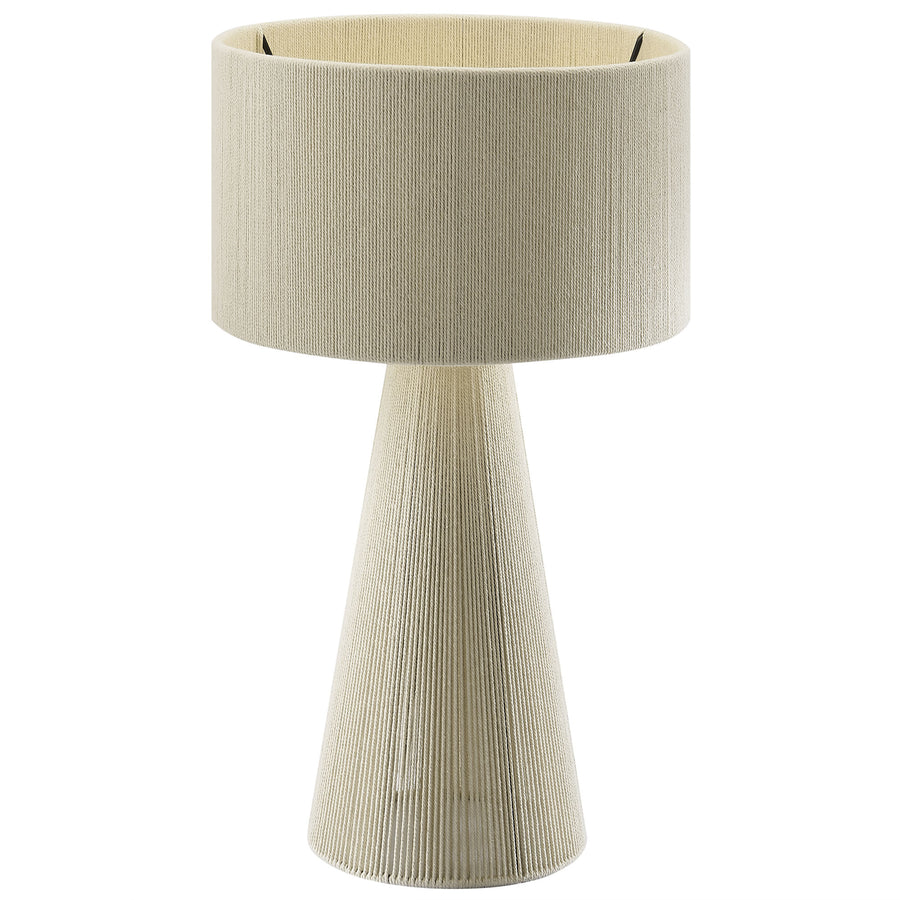 Acacia Handwoven Cotton Thread Striped or Plain Table Lamp in Natural