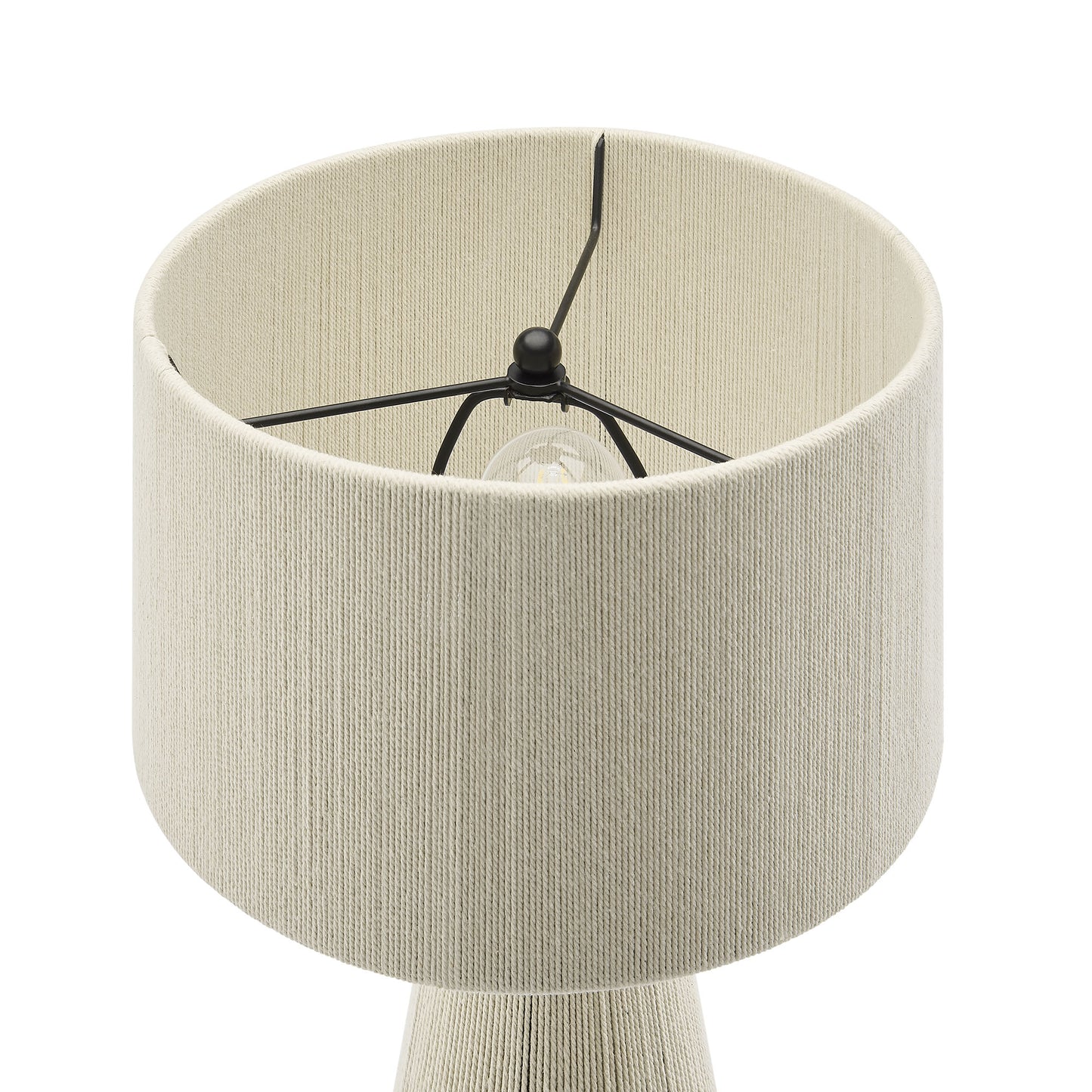 Gia Handwoven Cotton Thread Striped or Plain Table Lamp by Furniture for America