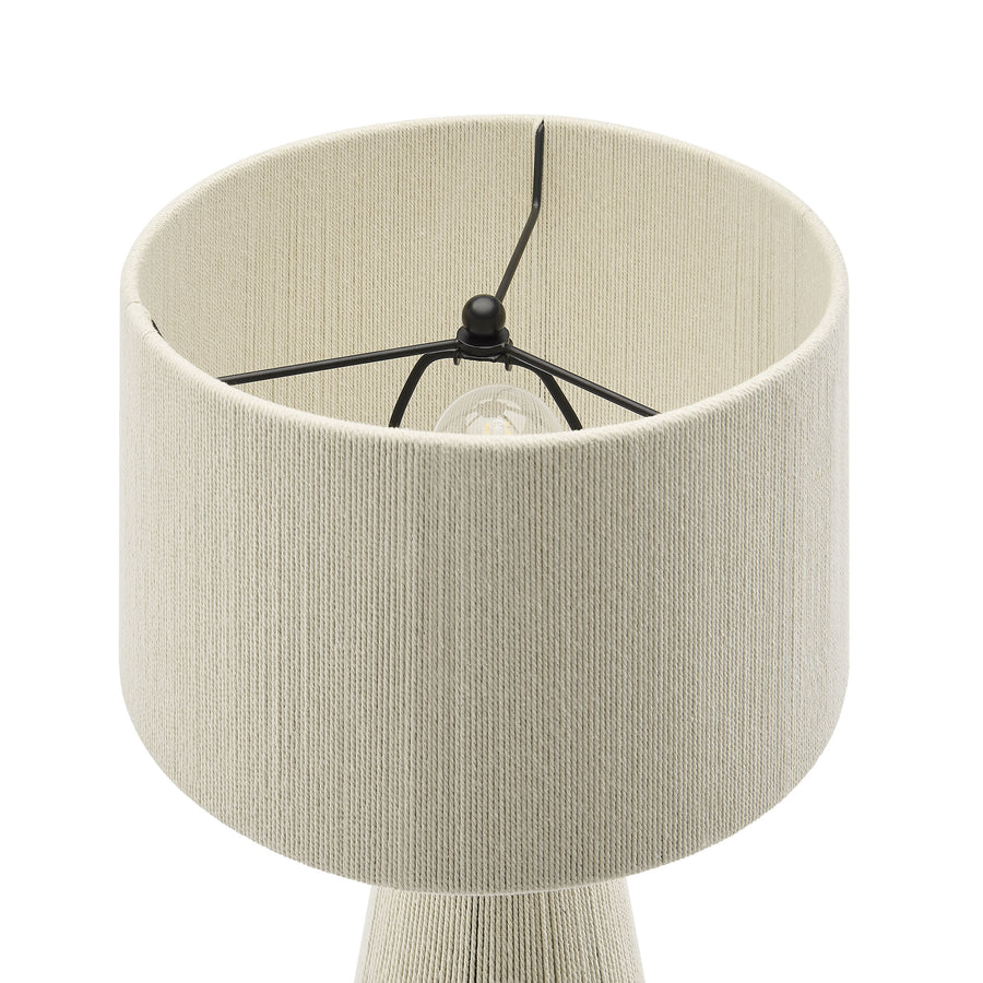 Acacia Handwoven Cotton Thread Striped or Plain Table Lamp in Natural