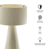 Acacia Handwoven Cotton Thread Striped or Plain Table Lamp in Natural