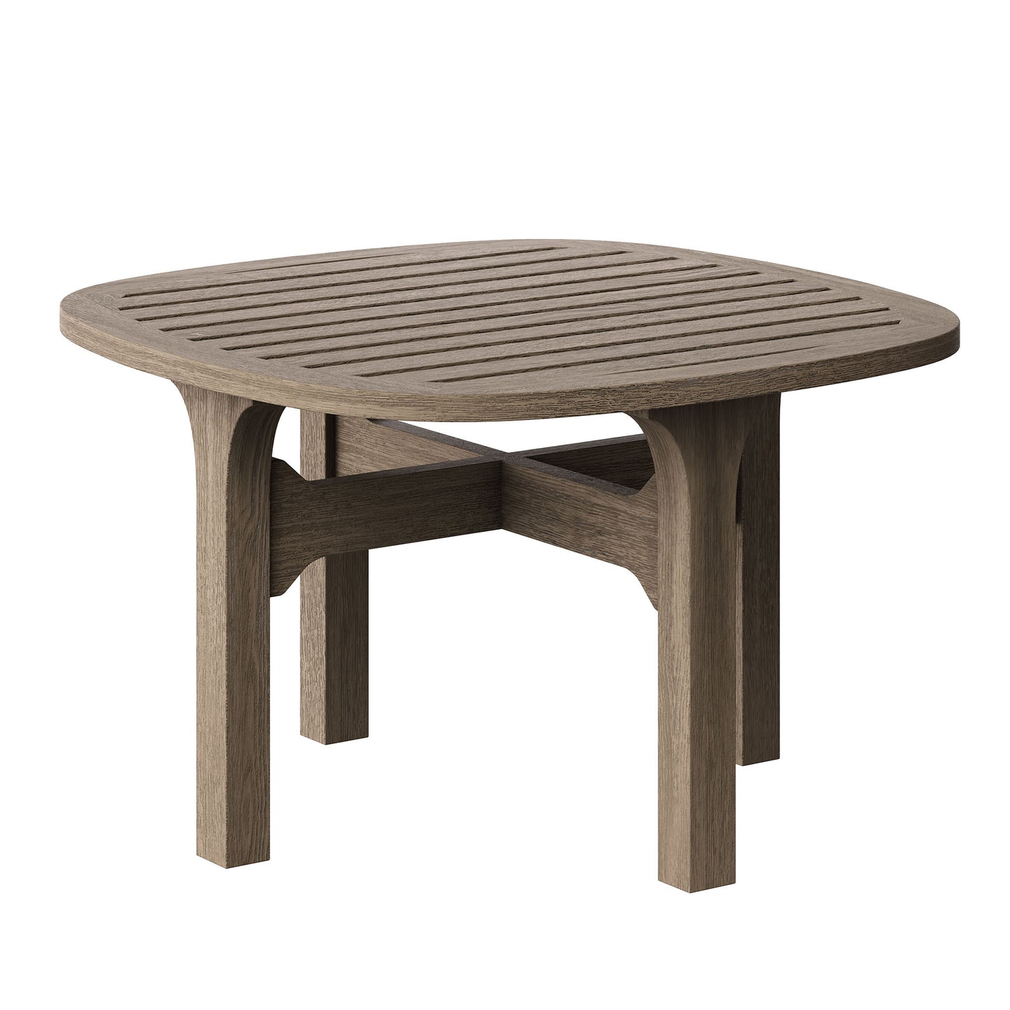 Lark 3-Piece Outdoor Patio Teak Wood Furniture Set with Lounge Chairs and Side Table in Weathered Gray Flint