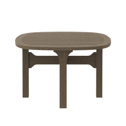 Saratoga Square Outdoor Patio Teak Wood Side Table by Furniture For America