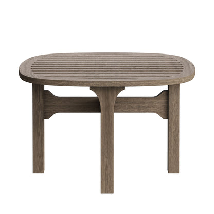 Saratoga Square Outdoor Patio Teak Wood Side Table by Furniture For America