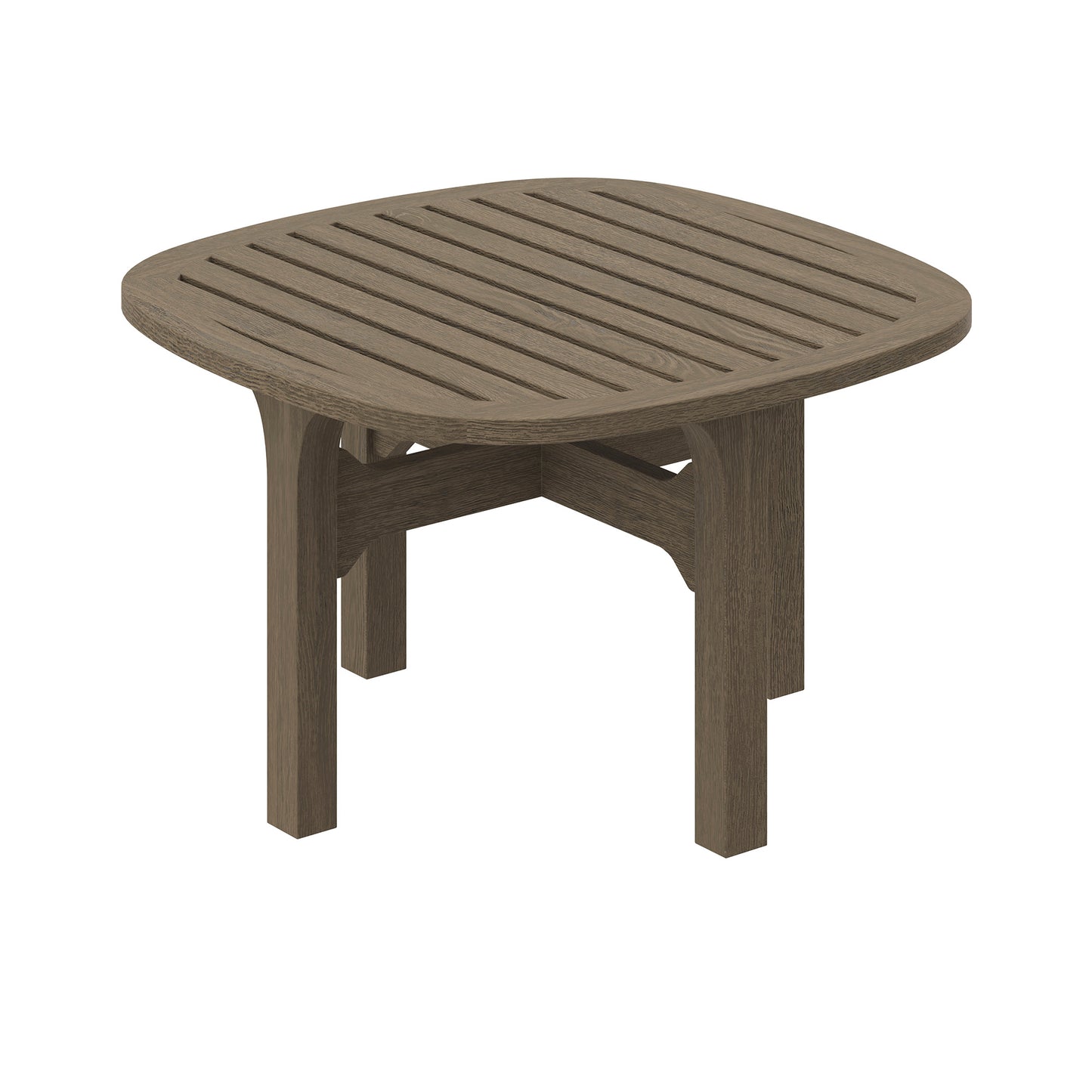 Saratoga Square Outdoor Patio Teak Wood Side Table by Furniture For America