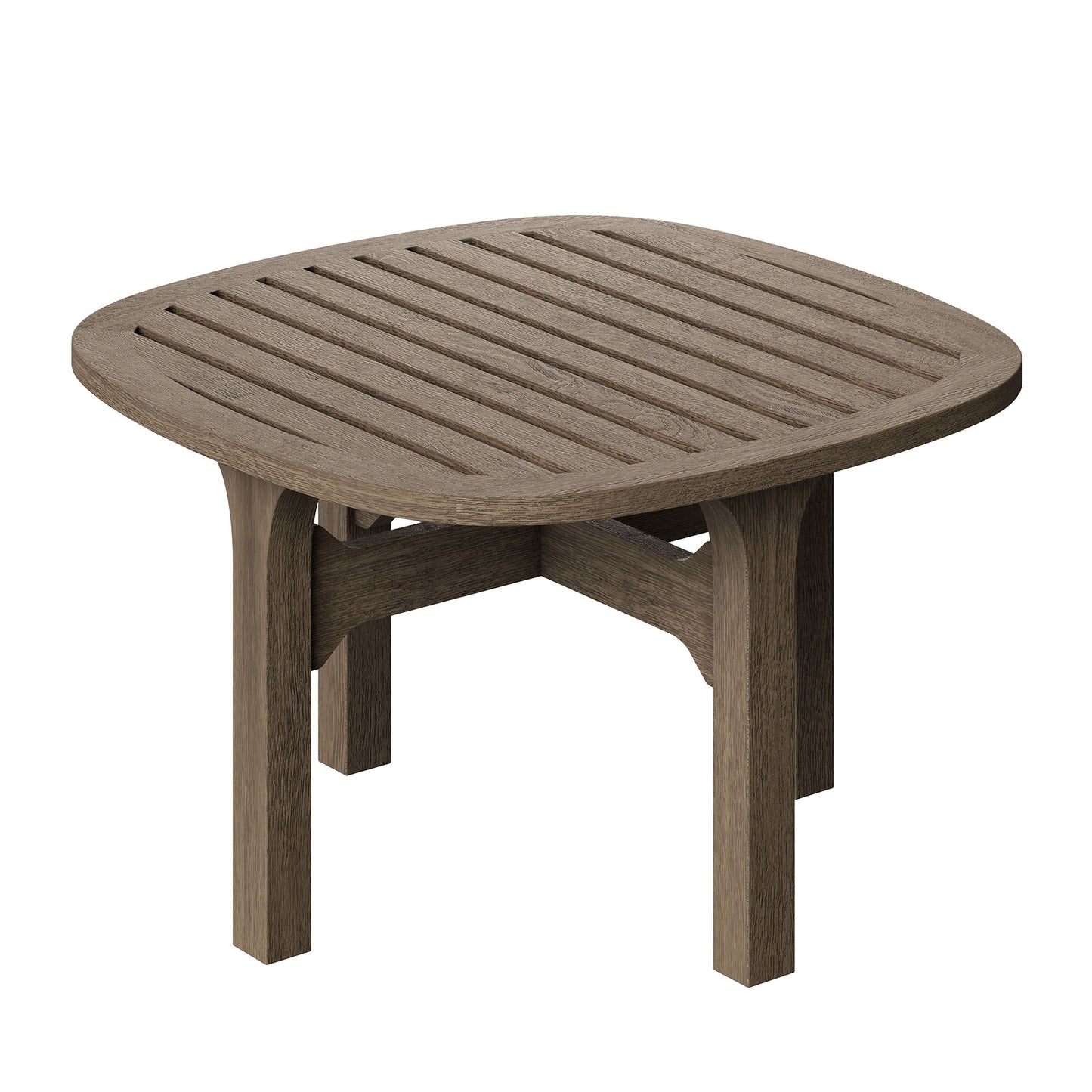 Saratoga Square Outdoor Patio Teak Wood Side Table by Furniture For America