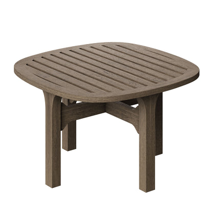 Saratoga Square Outdoor Patio Teak Wood Side Table by Furniture For America