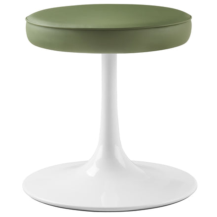 Lippa Vegan Leather Round Stool in Leaf