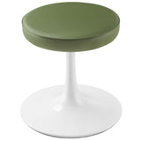 Lumen Vegan Leather Round Stool in Leaf