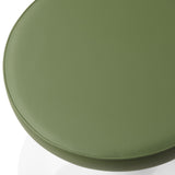 Lumen Vegan Leather Round Stool in Leaf