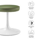 Lumen Vegan Leather Round Stool in Leaf