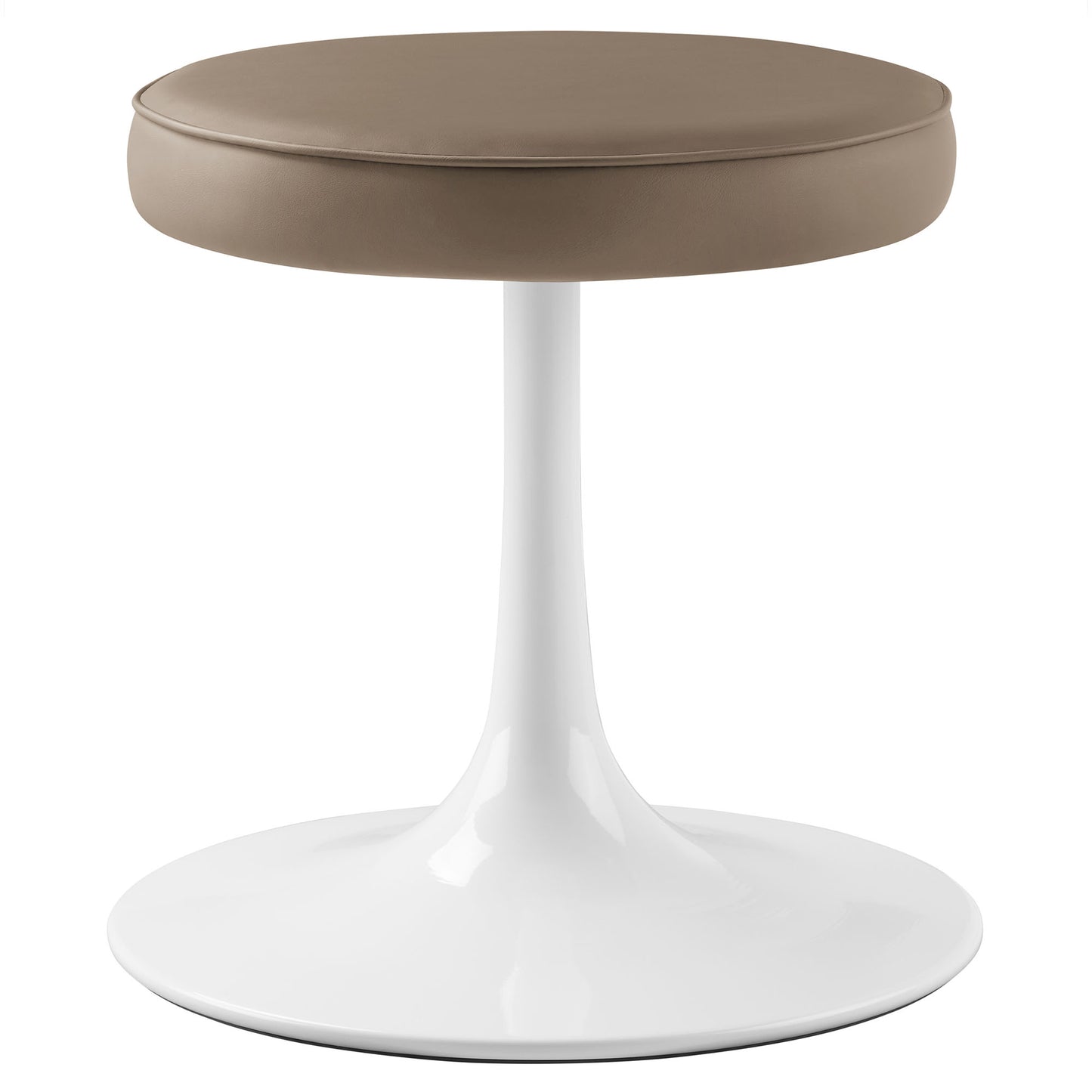 Lippa Vegan Leather Round Stool by Furniture For America