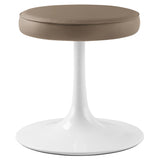 Lumen Vegan Leather Round Stool in Mushroom Brown