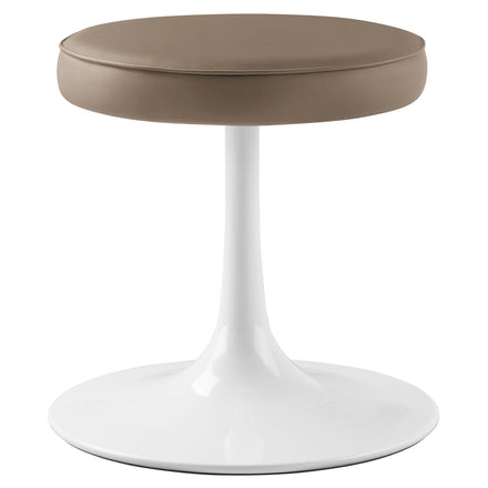 Lippa Vegan Leather Round Stool in Mushroom Brown
