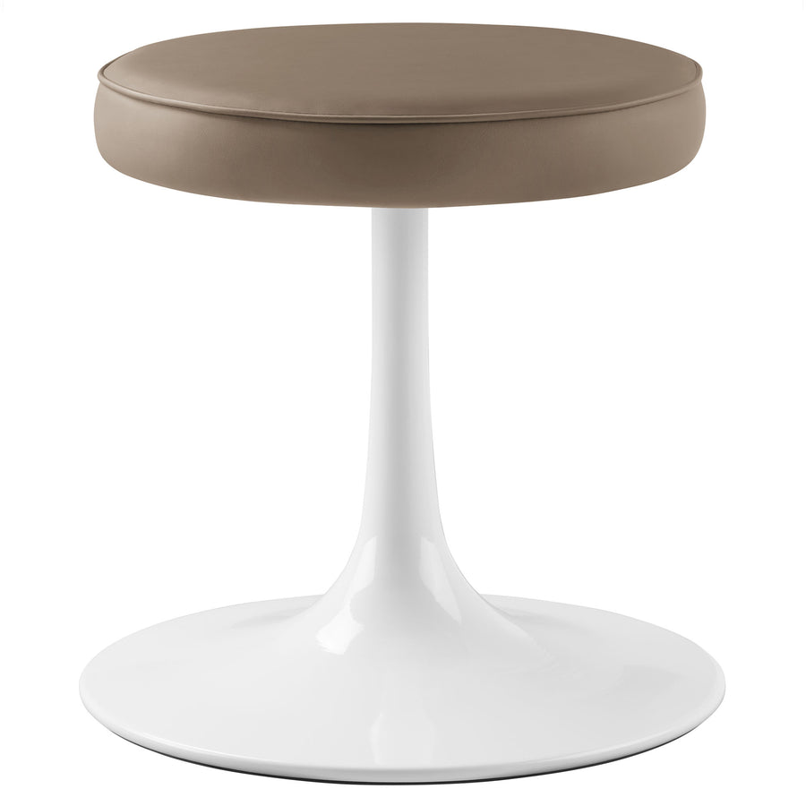 Lumen Vegan Leather Round Stool in Mushroom Brown