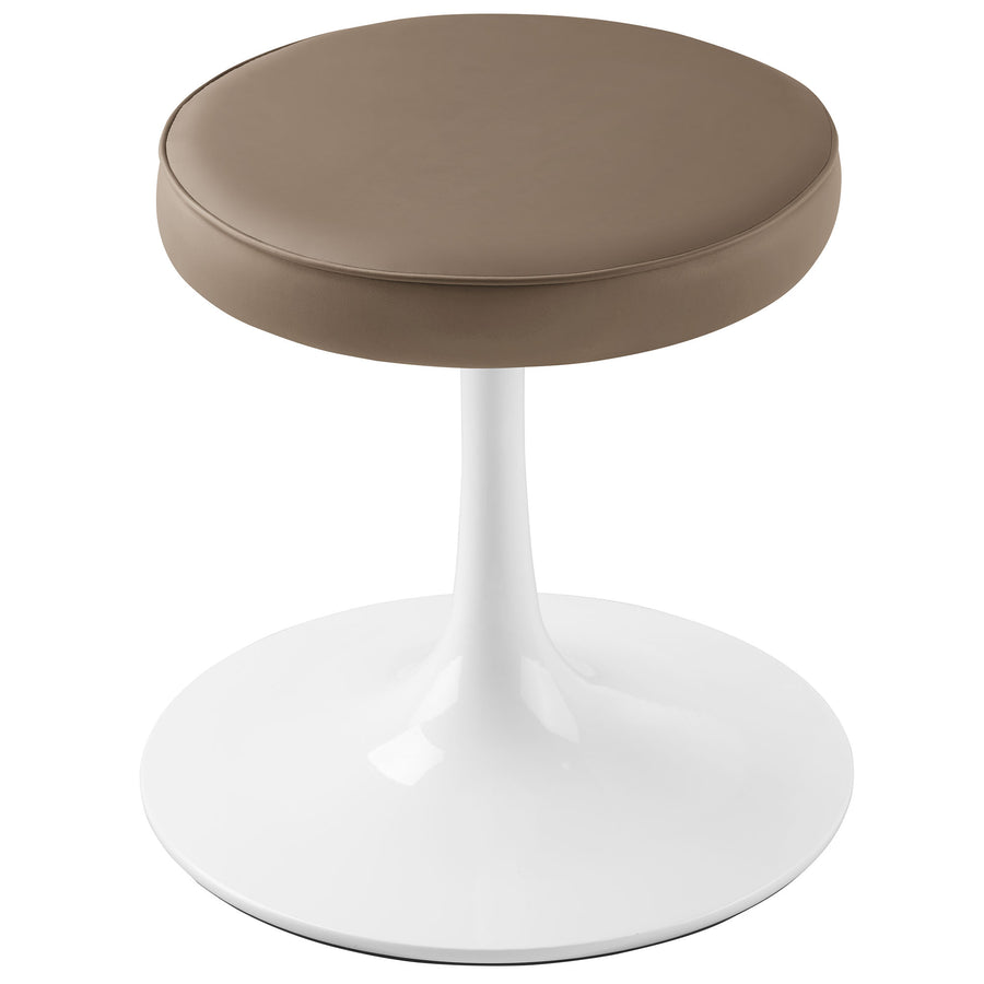 Lumen Vegan Leather Round Stool in Mushroom Brown