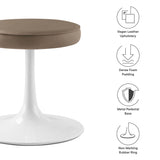 Lumen Vegan Leather Round Stool in Mushroom Brown