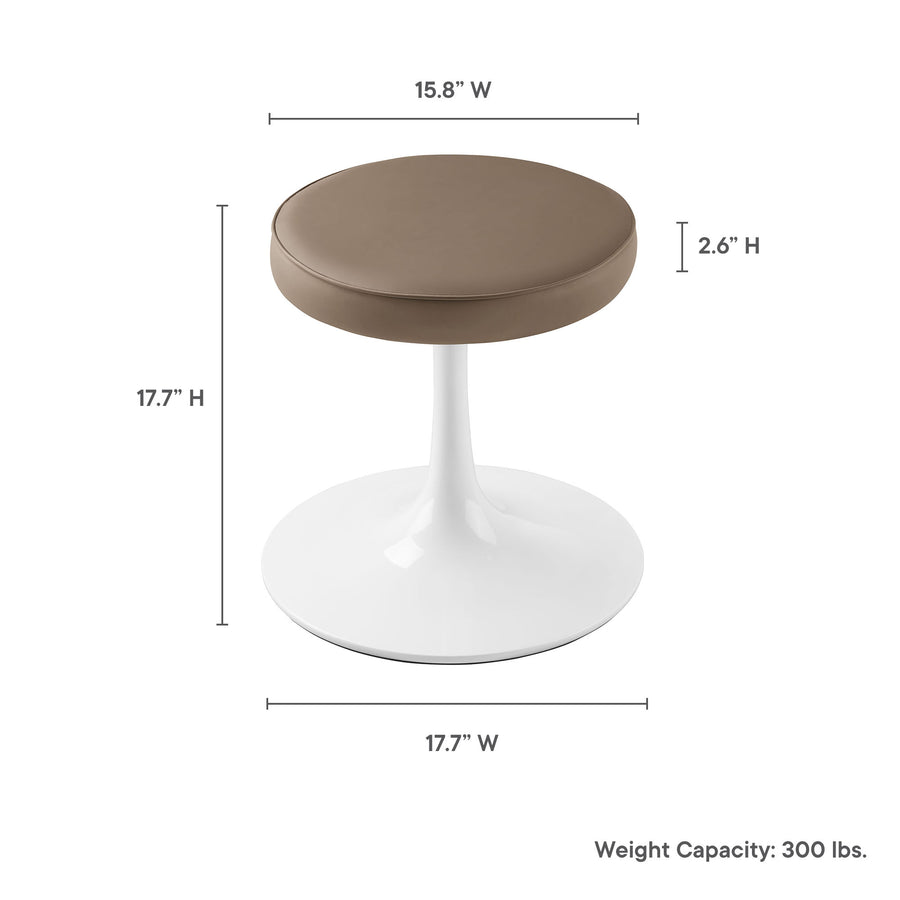 Lumen Vegan Leather Round Stool in Mushroom Brown