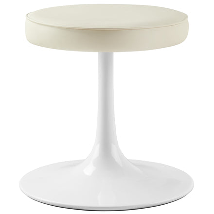 Lippa Vegan Leather Round Stool in Stone