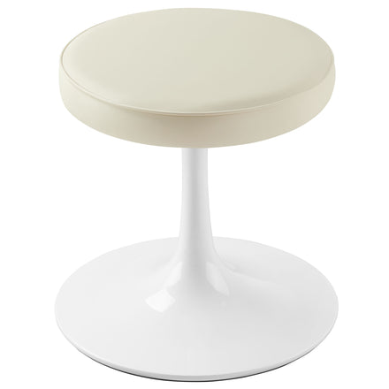 Lippa Vegan Leather Round Stool in Stone
