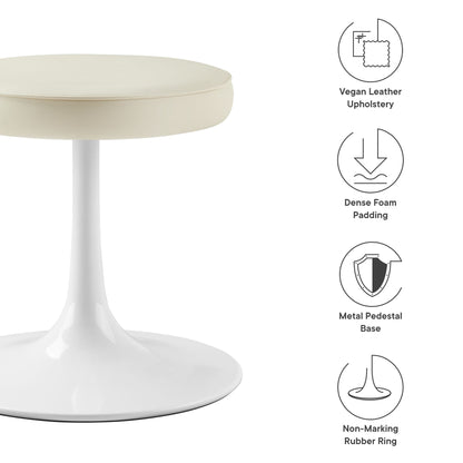 Lippa Vegan Leather Round Stool by Furniture For America