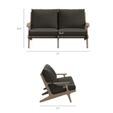 Lark 5-Piece Outdoor Patio Teak Wood Furniture Set in Weathered Gray Flint
