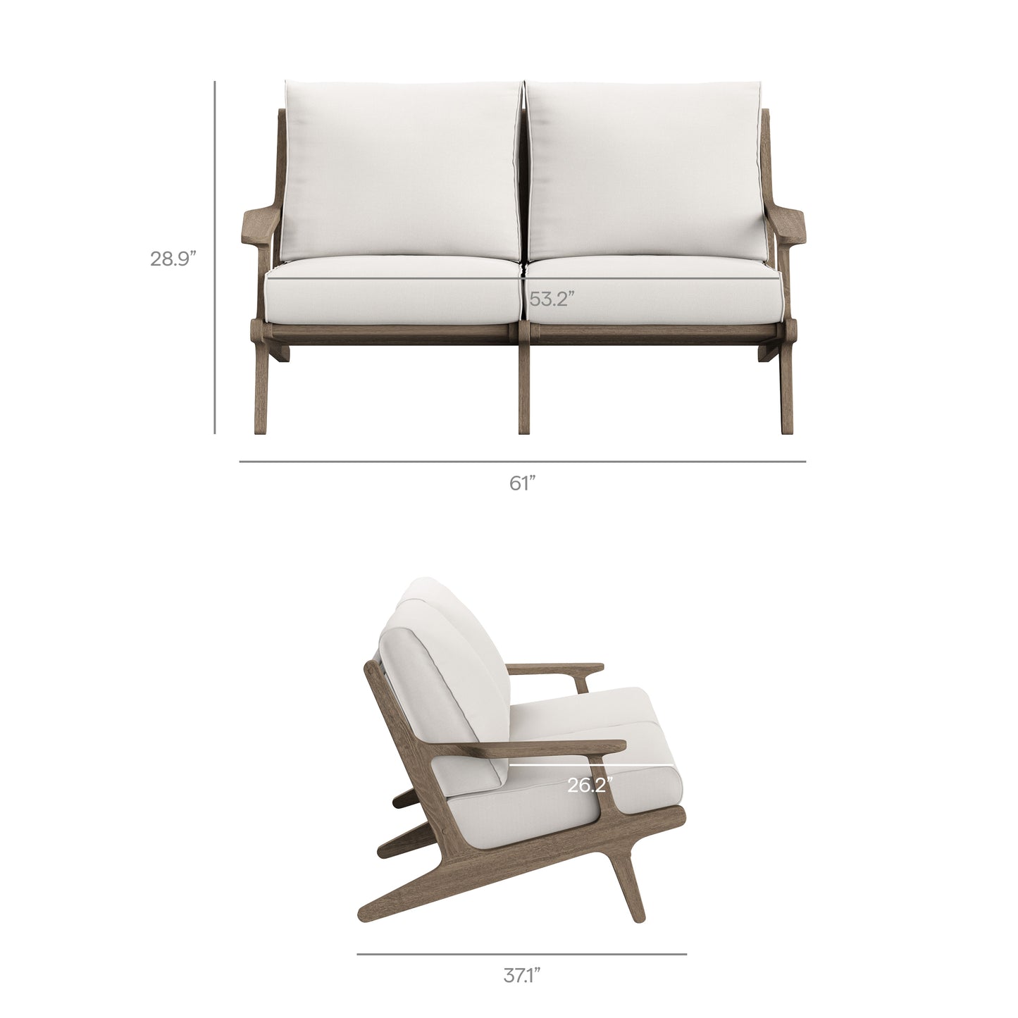 Saratoga 5-Piece Outdoor Patio Teak Wood Furniture Set by Furniture For America