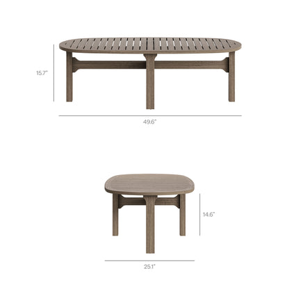 Saratoga 4-Piece Outdoor Patio Teak Wood Furniture Set by Furniture For America
