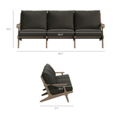 Lark 4-Piece Outdoor Patio Teak Wood Furniture Set in Weathered Gray Flint