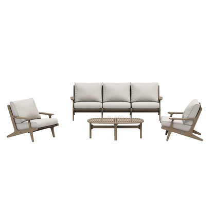 Saratoga 4-Piece Outdoor Patio Teak Wood Furniture Set by Furniture For America