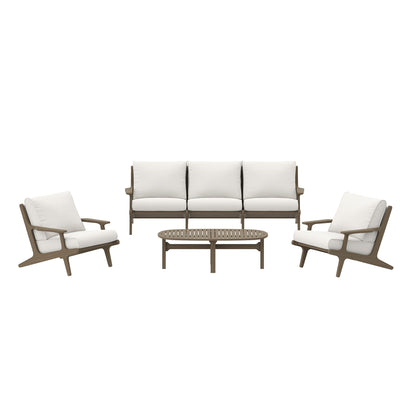 Saratoga 4-Piece Outdoor Patio Teak Wood Furniture Set by Furniture For America