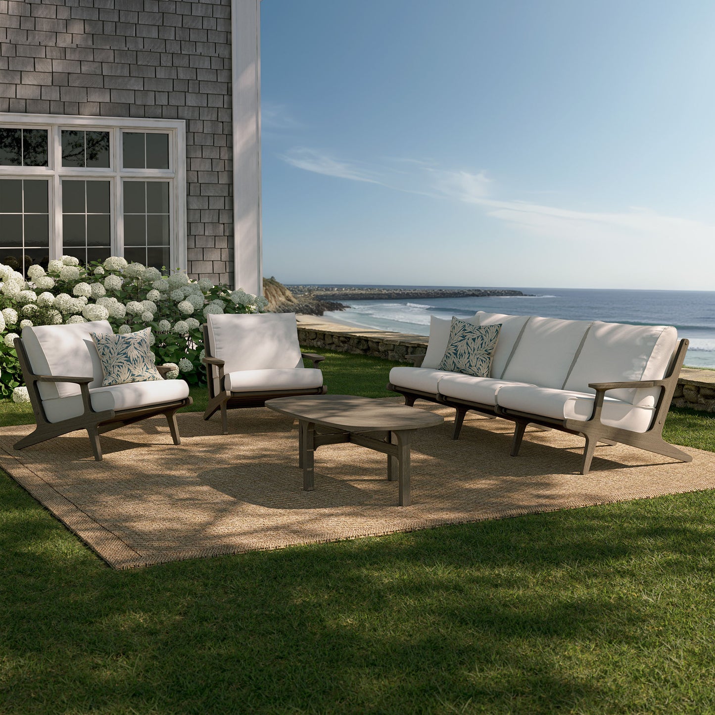 Saratoga 4-Piece Outdoor Patio Teak Wood Furniture Set by Furniture For America