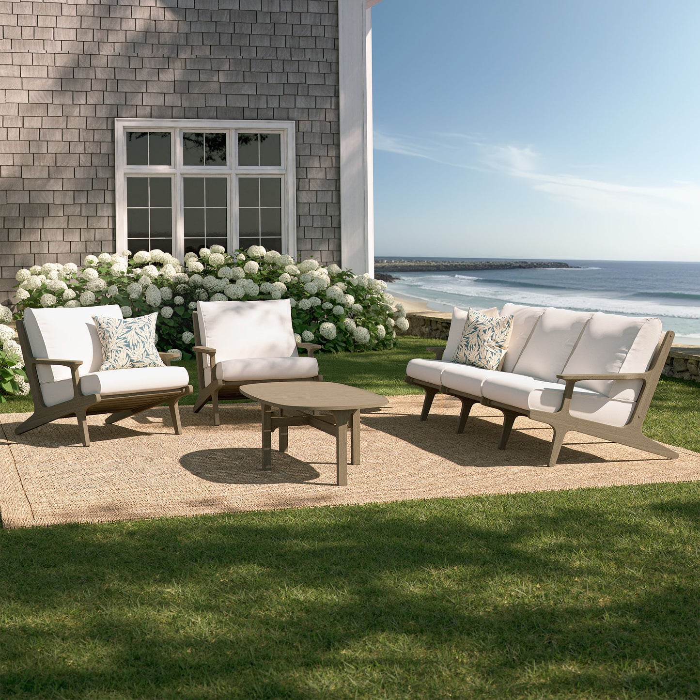 Saratoga 4-Piece Outdoor Patio Teak Wood Furniture Set by Furniture For America